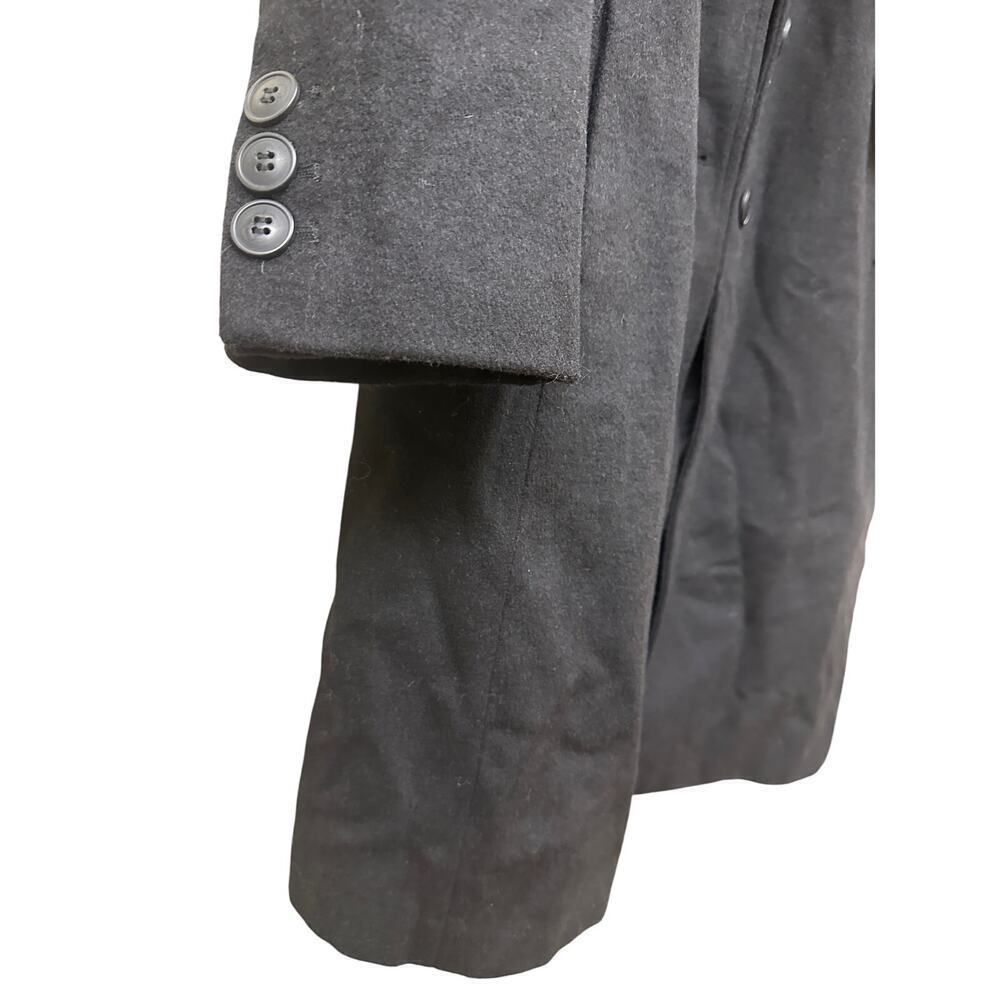 Halogen Size 12 Black Wool Blend Long Heavy Winter Pea Coat Jacket Classic Work - Picture 5 of 13